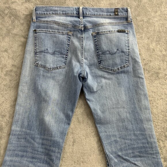 7 for all Mankind Slimmy Jeans Mens 32x28” Blue Denim Luxe Performance Casual - Picture 13 of 13